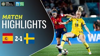 Sverige Spanien  Mål och Höjdpunkter  VM Fotboll 2023 Damer [upl. by Malone]