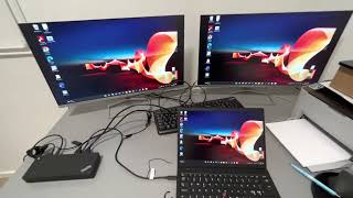 Connecting two monitorsLenovo thinkpad hybrid USBC to USBA Dock [upl. by Ado581]