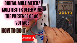 DIGITAL MULTIMETER OR MULTITESTER DETERMINE THE PRESENCE OF AC VOLTAGE [upl. by Bridget428]