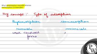 Why is physisorption reversible whereas chemisorption is irreversible [upl. by Anelaf432]