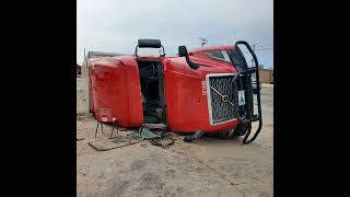 American Flag Found in the Aftermath May 26th Tornado and Damaged Semi Tractor Trailer Rig [upl. by Ahsika306]