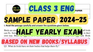 CLASS 3 ENGLISH HALF YEARLY EXAM 202425  KV  CBSE class3  KENDRIYA VIDYALAYA HALF YEARLY 2024 [upl. by Hjerpe]