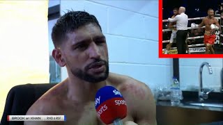 POSTFIGHT AMIR KHAN FIRES BACK AT LOSS TO KELL BROOK KHAN vs BROOK INTERVIEW [upl. by Anilemrac]