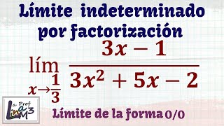 Límite indeterminado con factorización  La Prof Lina M3 [upl. by Carter]