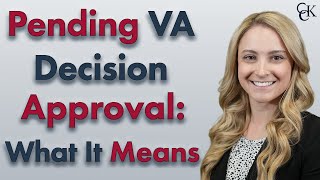 Pending Decision Approval amp Preparation for Notification VA Claim Status [upl. by Enelrad]