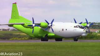 CAVOK AIR ANTONOV AN12BK at Cork Airport [upl. by Leahcimaj]