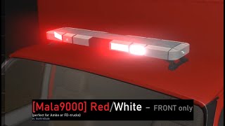 Mala9000 Lightbar 🚨 RedWhite FRONT only  Flashing Lights MOD [upl. by Megan]