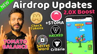 Tomarket New 20X Boost Airdrop  Tomato Balance Removed  Check Memefi Tokens  Goats Airdrop [upl. by Aihpos733]