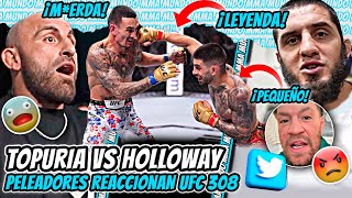 PELEADORES REACCIONAN a KO de Ilia Topuria vs Max Holloway UFC 308 Alexander Volkanovski PRÓXIMO [upl. by Annasus]