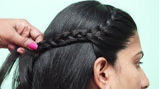 5 Quick Easy Side Braid Hairstyle  Hairstyle for Medium Hair  Girls hairstyles [upl. by Natfa]