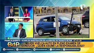 Mujer vuelca vehículo en pleno examen de manejo ¿Quién asume la responsabilidad🚗 [upl. by Garling344]