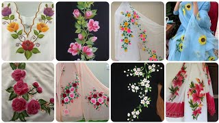 Hand Painted Dress Designs 2024Fabric Painting On Clothes  Hand Paint Fabric IdeasFabric Paint [upl. by Htiderem428]