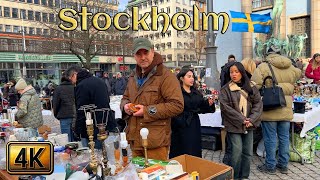 Stockholms Walk Flea Market to Knights Islet🚶‍♂️ストックホルム：フリーマーケットから騎士の小島へ Paseo por Estocolmo hoy [upl. by Netneuq183]