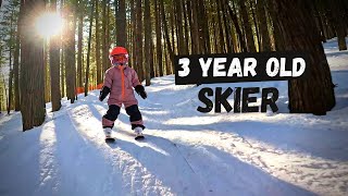 Toddler Skiing  3 Year Old Ski Buddy [upl. by Ssepmet]