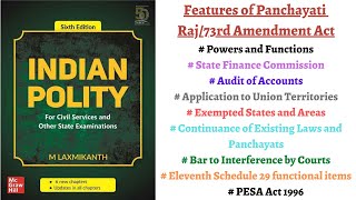 V164 Features of 73rd Amendment Act 1992 PESA Act 1996 11th Schedule FuncM Laxmikanth Polity [upl. by Deaner]