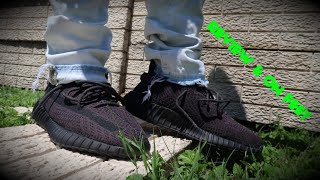 ADIDAS YEEZY 350 V2 quotTRIPLE BLACK quot REVIEW amp ON FEET [upl. by Gnaig]