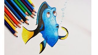 drawing Dory  How to draw Dory from finding Nemo [upl. by Ahter470]