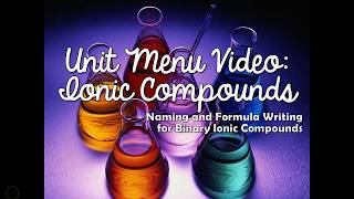 Unit Menu Ionic Compounds  Binary Ionic Compounds [upl. by Robillard]