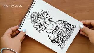 Zentangle Art  Ganesha Drawing  Mandala ArtArtsyJayas [upl. by Elagibba]