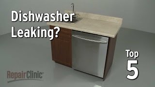 Top 5 Reasons Dishwasher Leaks — Dishwasher Troubleshooting [upl. by Erbas]