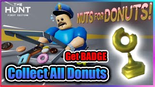 EVENT THE HUNT FIRST EDITION BADGE in BARRYS PRISON RUN OBBY Script  Get All Donuts [upl. by Notrem]