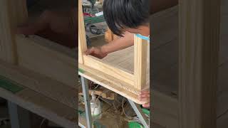 Assemble the desk leg woodworking handmadewoodworking woodmade [upl. by Leanor]