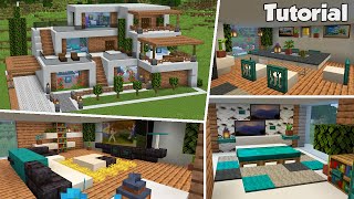 Minecraft Large Modern House 41 Interior Tutorial Easy [upl. by Rehotsirhc538]