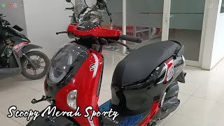 Kupas Tuntas Desain Honda Scoopy Terbaru MY2025 Warna Merah Tipe Sporty [upl. by Paco]