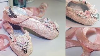 Paper Mache Ballet Slippers Tutorial  Shabbylishious DT Project [upl. by Odoric]