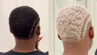 How To Bleach Hair Platinum Blonde At Home  Bleaching Short Natural Hair [upl. by Zavras]