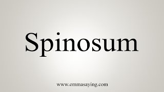 How To Say Spinosum [upl. by Llerod]