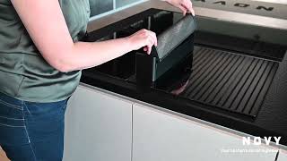 How to easily clean the grease filters from your Novy Up venting hob [upl. by Bocyaj]