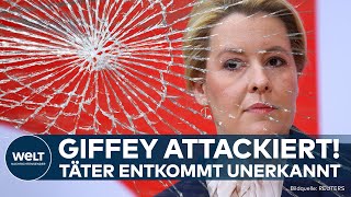 BERLIN FRANZISKA GIFFEY bei Attacke am Kopf verletzt  Täter flieht unerkannt [upl. by Jan]