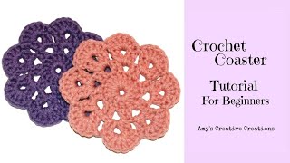 Tea Crochet Flower Coaster [upl. by Eeralih]