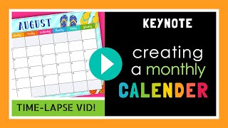 Making a Summer Calendar in Keynote TimeLapse [upl. by Yadrahc556]