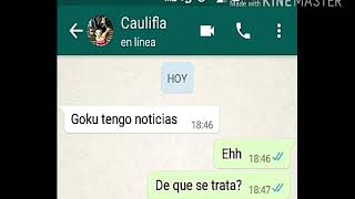 Chat M  Goku chateando con caulifla 2 [upl. by Nipahc]