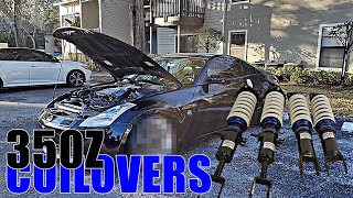 350Z Coilovers Raceland Primo Installation  Review [upl. by Shanda]