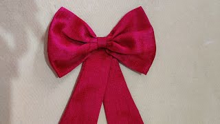 bowmaking blousebackneck bowmakingwithcloth Diy fabric bow  how to make perfect bow [upl. by Ahsieyn387]