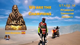 DAKAR STAGE 14 END BIKES JOAN BARREDA COMPETITOR DIFFICULTY PC KEYBOARD GAMEPLAY [upl. by Naira]