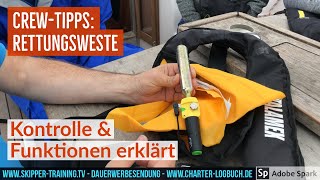 CrewTipps AutomatikRettungsweste Kontrolle amp Nutzung in rauher See [upl. by Ettennahs]