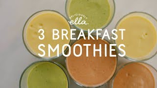 Three Vegan Breakfast Smoothies  Deliciously Ella [upl. by Meid]