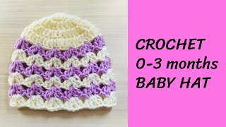 Quick and Easy Crochet Baby Hat 03 Months Perfect for Beginners  StepbyStep Guide [upl. by Frentz970]