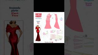 Vestido Cherry fashion runway style model sewingpatterns short [upl. by Lancey780]