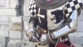 Dressing in late 14th century armour [upl. by Ravert794]