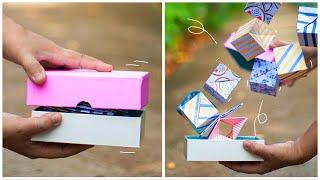 paper craft box  how to make a surprise box out of paper  origami surprise box [upl. by Doty]