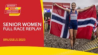 Grøvdal reigns AGAIN 👑 Womens senior race replay  Brussels 2023 [upl. by Ahsoik]