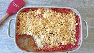 Rhubarb and strawberry crumble with oats [upl. by Elehcar]