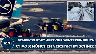 BAYERN quotSchrecklichquot Heftiger Wintereinbruch BahnDrama Schneechaos legt München weiter lahm [upl. by Blau761]