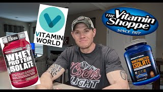 Vitamin Shoppe BodyTech vs Vitamin World Precision Engineered Whey Protein Isolate  Chocolate [upl. by Julis442]