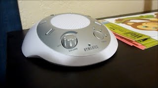 Review of HoMedics White Noise SoundSpa  Portable Sound Machine for Infant Sleep Aid [upl. by Leumek784]